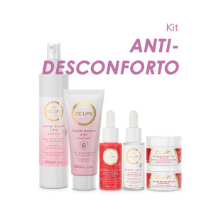 KIT ANTIDESCONFORTO - (Esfoliante, Sérum, Manteiga, Gloss, Tônico e Gel) - Micropigmentação Labial